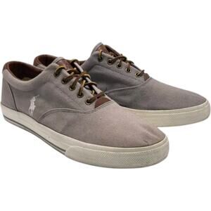 Polo Ralph Lauren  Canvas Lace Sneakers Vaughn Gray Men's 12 D Preppy Golfcore